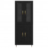 Highboard 2 pcs Czarny Dąb Materiał drewnopochodny