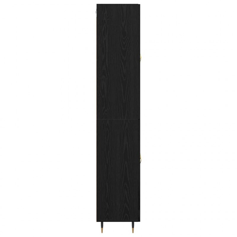 Highboard 2 pcs Czarny Dąb Materiał drewnopochodny