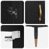 Highboard 2 pcs Czarny Dąb Materiał drewnopochodny