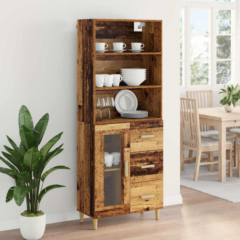 Highboard z szufladą Stare drewno 69,5 x 34 x 180 cm