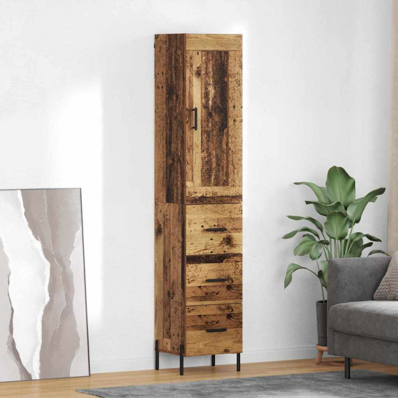Highboard z szufladą Stare drewno 34,5 x 34 x 180 cm