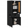 Highboard Czarny Dąb 69,5 x 34 x 180 cm Materiał drewnopochodny