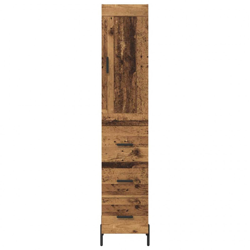 Highboard z szufladą Stare drewno 34,5 x 34 x 180 cm