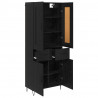 Highboard Czarny Dąb 69,5 x 34 x 180 cm Materiał drewnopochodny