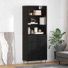 Highboard z szufladą 2 pcs Czarny Dąb Materiał drewnopochodny