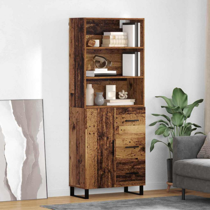 Highboard z szufladą Stare drewno 69,5 x 34 x 180 cm