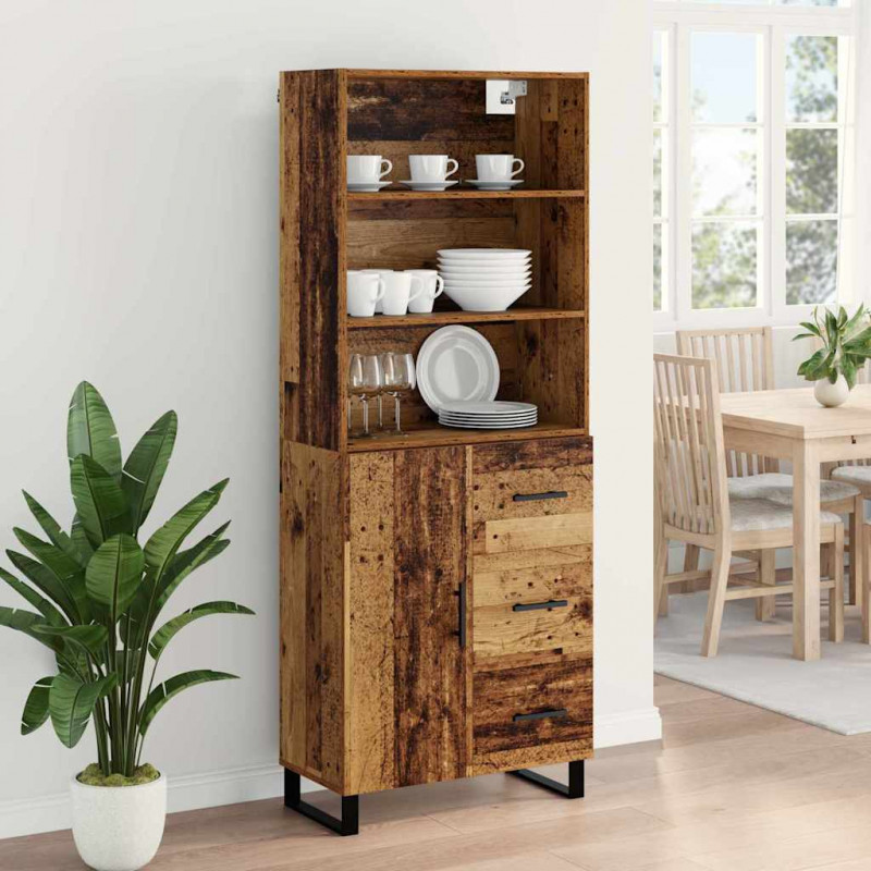 Highboard z szufladą Stare drewno 69,5 x 34 x 180 cm