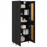 Highboard 2 pcs Czarny Dąb Materiał drewnopochodny