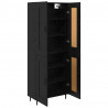 Highboard 2 pcs Czarny Dąb Materiał drewnopochodny