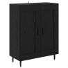 Highboard 2 pcs Czarny Dąb Materiał drewnopochodny