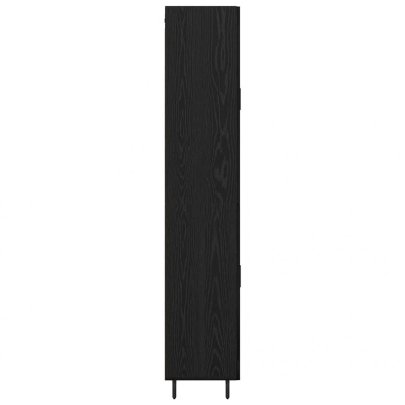 Highboard 2 pcs Czarny Dąb Materiał drewnopochodny