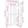 Highboard 2 pcs Czarny Dąb Materiał drewnopochodny