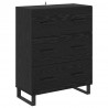 Highboard Czarny Dąb 69,5 x 34 x 180 cm Materiał drewnopochodny