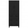 Highboard Czarny Dąb 69,5 x 34 x 180 cm Materiał drewnopochodny