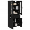 Highboard z szufladą 2 pcs Czarny Dąb Materiał drewnopochodny