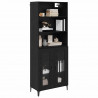 Highboard Czarny Dąb 69,5 x 34 x 180 cm Materiał drewnopochodny