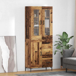 Highboard z szufladą 2 pcs Stare drewno Materiał drewnopochodny