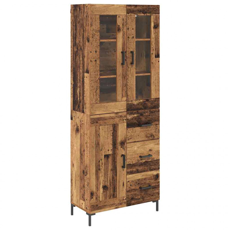 Highboard z szufladą 2 pcs Stare drewno Materiał drewnopochodny