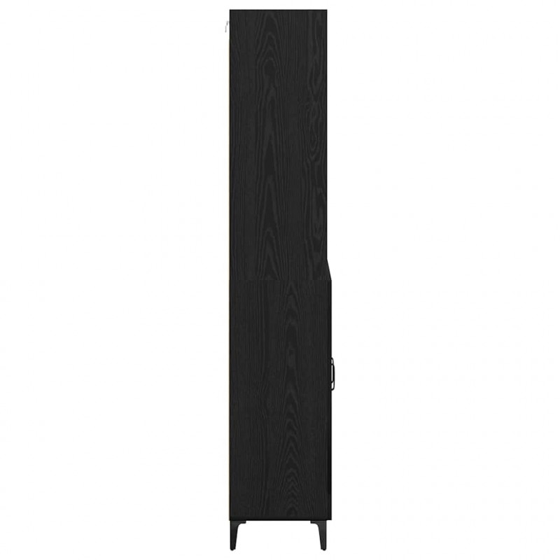 Highboard Czarny Dąb 69,5 x 34 x 180 cm Materiał drewnopochodny