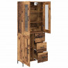 Highboard z szufladą 2 pcs Stare drewno Materiał drewnopochodny