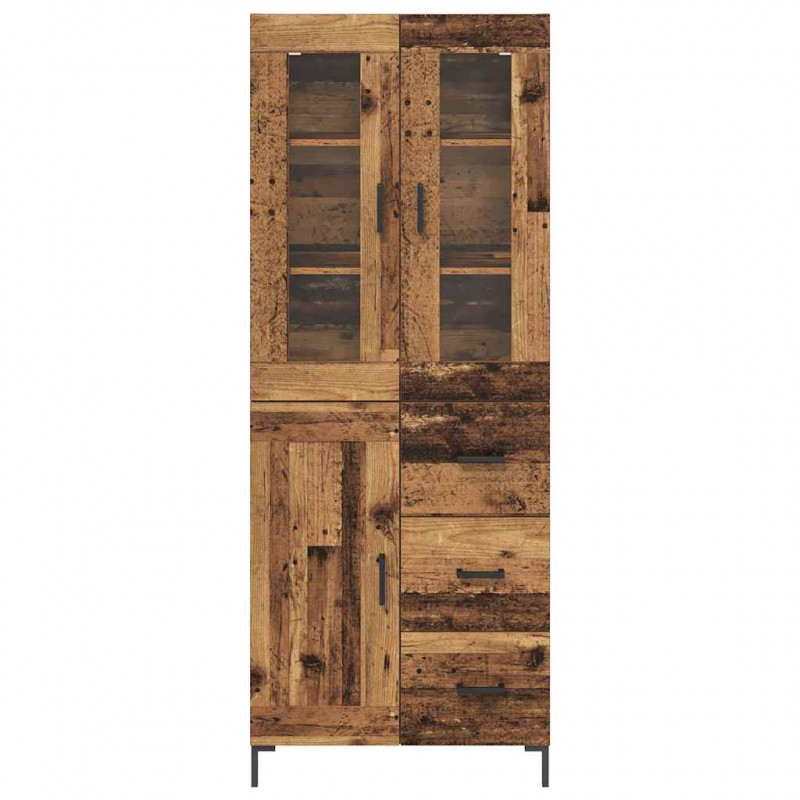 Highboard z szufladą 2 pcs Stare drewno Materiał drewnopochodny