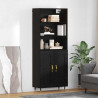 Highboard Czarny dąb 69,5 x 34 x 180 cm Materiał drewnopochodny
