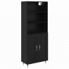 Highboard Czarny dąb 69,5 x 34 x 180 cm Materiał drewnopochodny