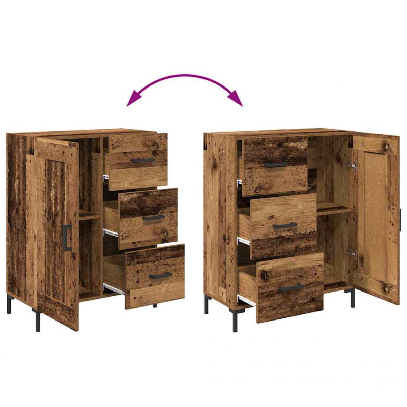 Highboard z szufladą 2 pcs Stare drewno Materiał drewnopochodny