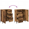 Highboard z szufladą 2 pcs Stare drewno Materiał drewnopochodny