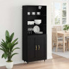 Highboard Czarny dąb 69,5 x 34 x 180 cm Materiał drewnopochodny