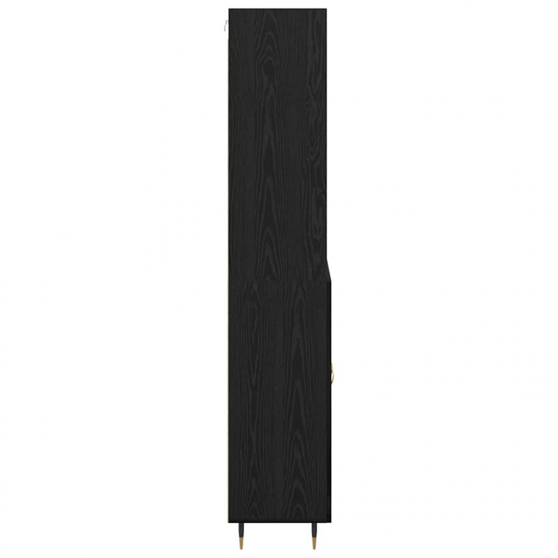 Highboard Czarny dąb 69,5 x 34 x 180 cm Materiał drewnopochodny