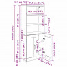 Highboard Czarny dąb 69,5 x 34 x 180 cm Materiał drewnopochodny