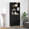 Highboard Czarny Dąb 69,5 x 34 x 180 cm Materiał drewnopochodny
