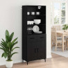 Highboard Czarny Dąb 69,5 x 34 x 180 cm Materiał drewnopochodny
