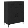 Highboard Czarny Dąb 69,5 x 34 x 180 cm Materiał drewnopochodny