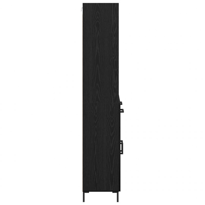 Highboard Czarny Dąb 69,5 x 34 x 180 cm Materiał drewnopochodny