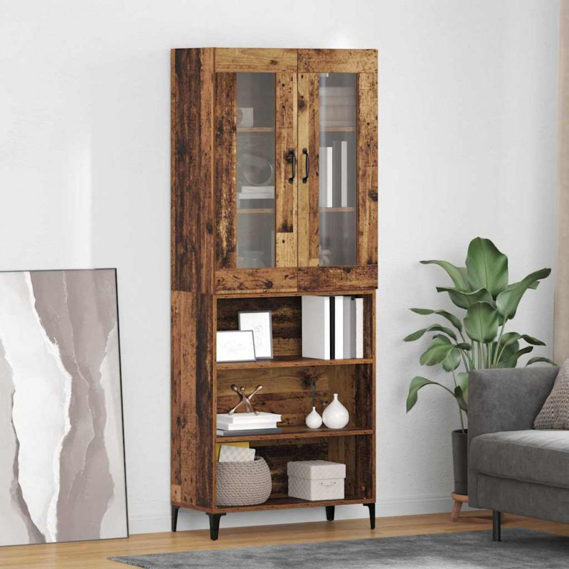 Highboard Montowane na ścianie Stare drewno 69,5 x 34 x 180 cm