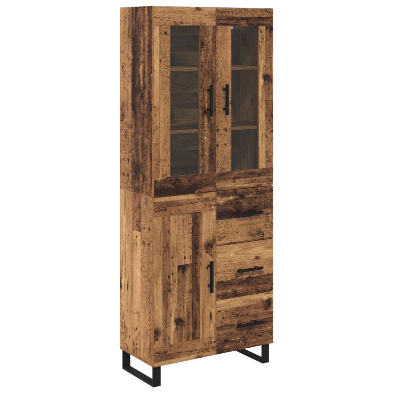 Highboard z szufladą 2 pcs Stare drewno Materiał drewnopochodny