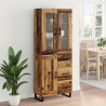 Highboard z szufladą 2 pcs Stare drewno Materiał drewnopochodny
