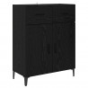 Highboard Czarny Dąb 69,5 x 34 x 180 cm Materiał drewnopochodny