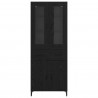 Highboard Czarny Dąb 69,5 x 34 x 180 cm Materiał drewnopochodny