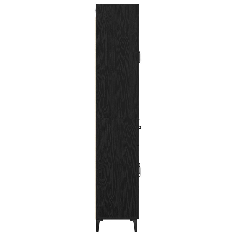 Highboard Czarny Dąb 69,5 x 34 x 180 cm Materiał drewnopochodny