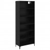 Highboard Czarny Dąb 69,5 x 34 x 180 cm Materiał drewnopochodny