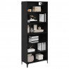 Highboard Czarny Dąb 69,5 x 34 x 180 cm Materiał drewnopochodny