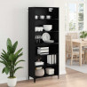 Highboard Czarny Dąb 69,5 x 34 x 180 cm Materiał drewnopochodny