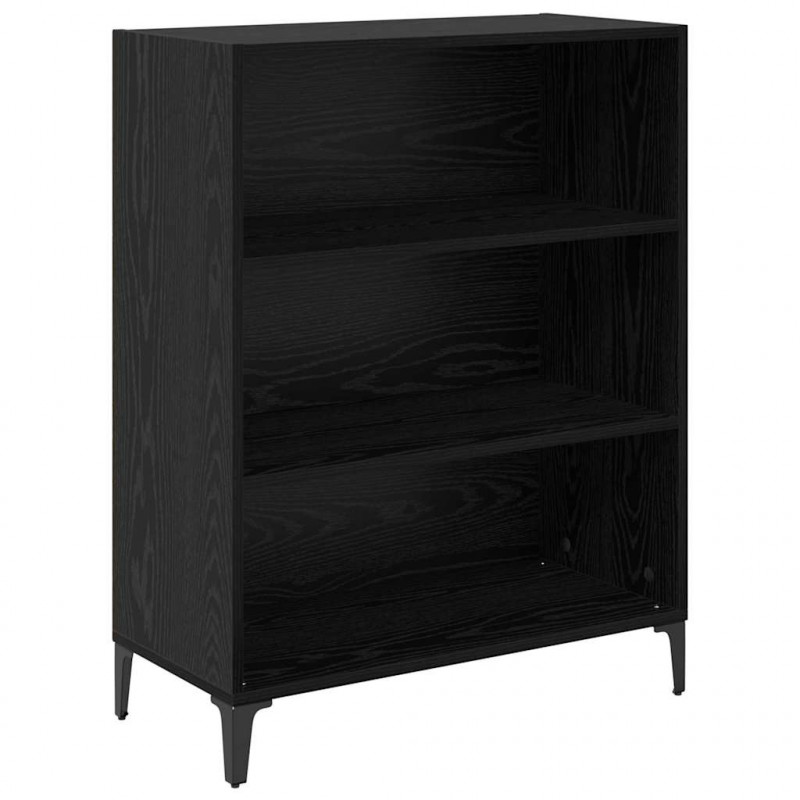 Highboard Czarny Dąb 69,5 x 34 x 180 cm Materiał drewnopochodny