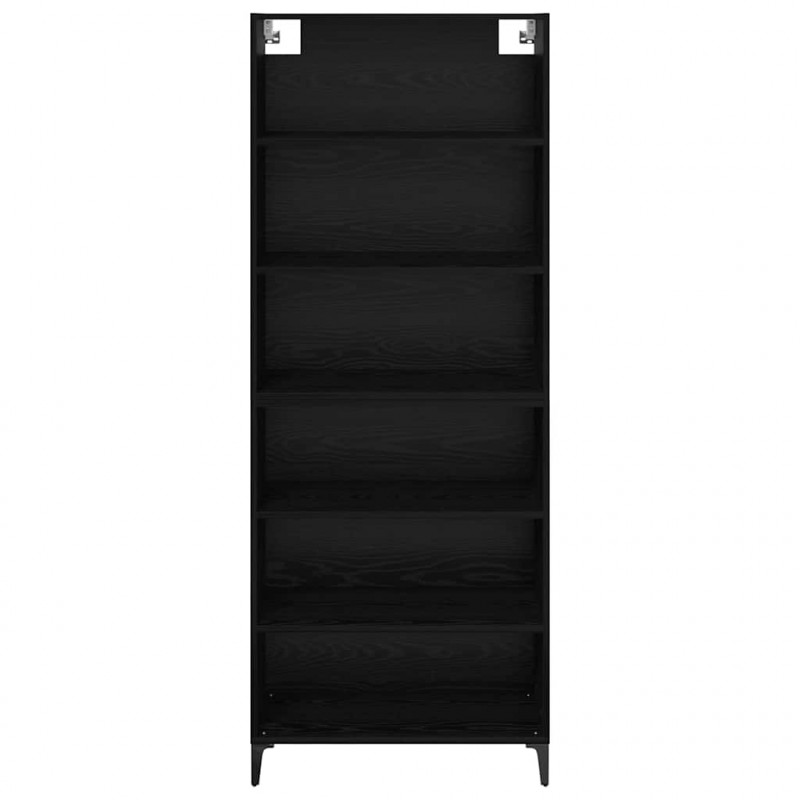 Highboard Czarny Dąb 69,5 x 34 x 180 cm Materiał drewnopochodny