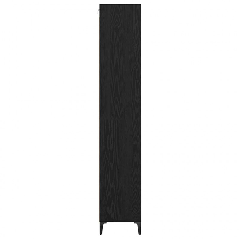 Highboard Czarny Dąb 69,5 x 34 x 180 cm Materiał drewnopochodny