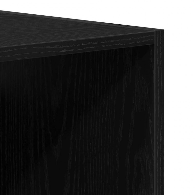 Highboard Czarny Dąb 69,5 x 34 x 180 cm Materiał drewnopochodny