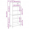 Highboard Czarny Dąb 69,5 x 34 x 180 cm Materiał drewnopochodny